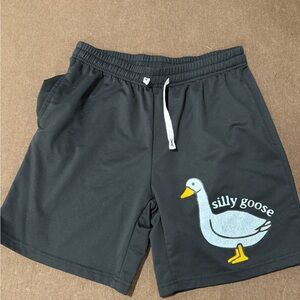Black Silly Goose Graphic Shorts